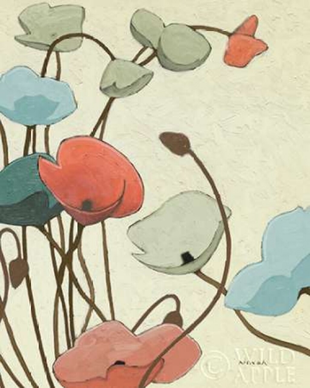 Blue Pavots Ondule II Poster Print by Shirley Novak - Item # VARPDX467609